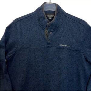 Eddie Bauer Men’s 2XL Radiator Fleece Snap Mock Pullover Sweater Navy Heather